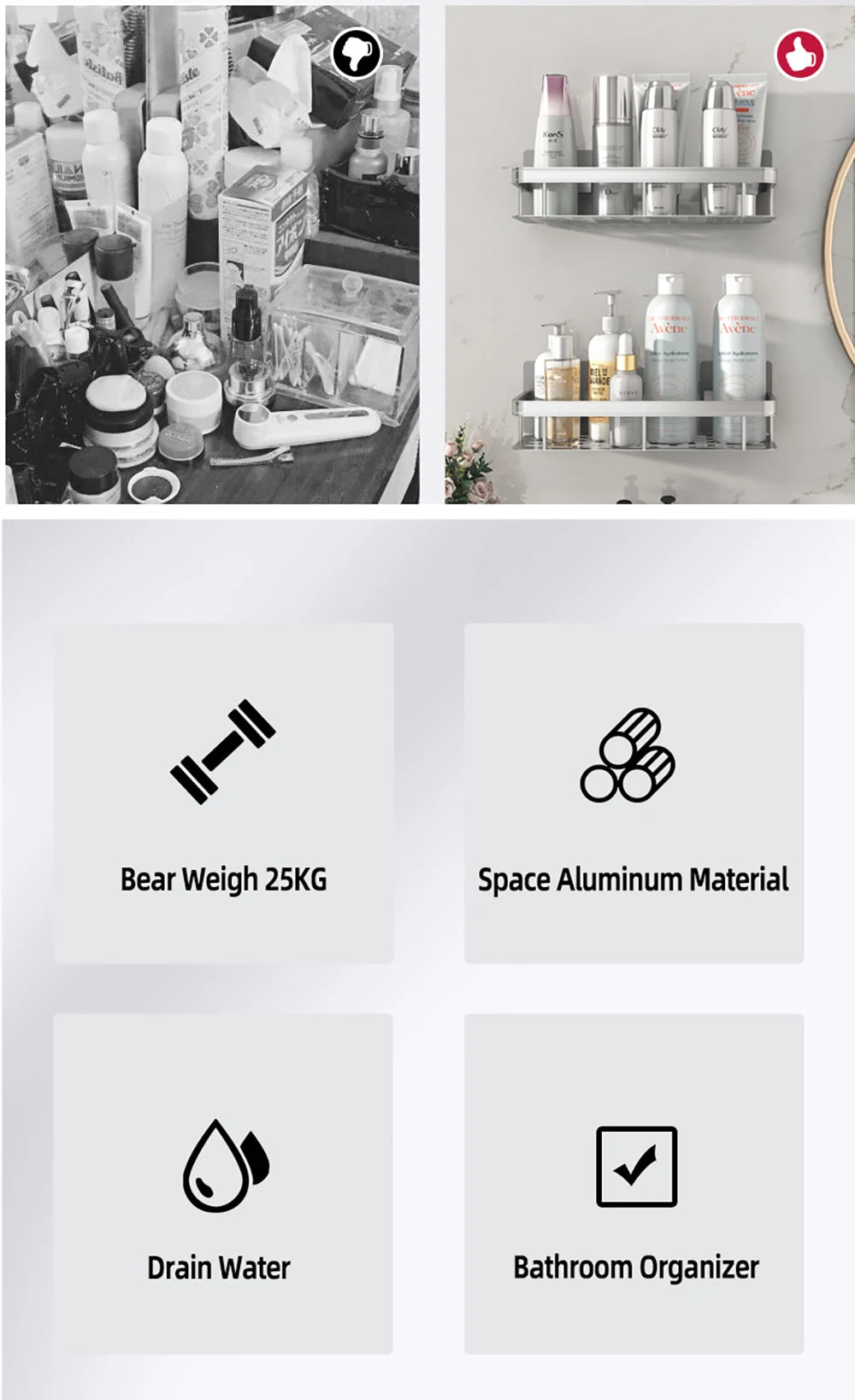 SmartSpace Bathroom Shelf