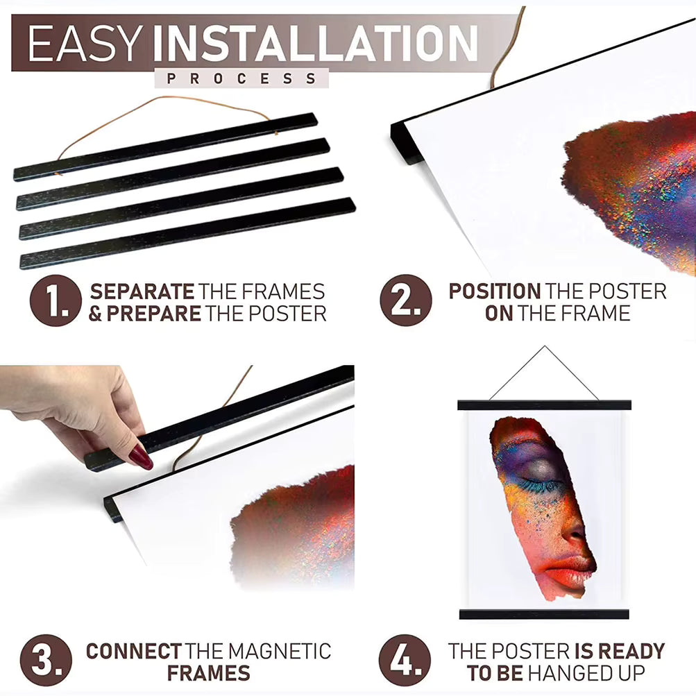 Magnetic Pine Photo Frame